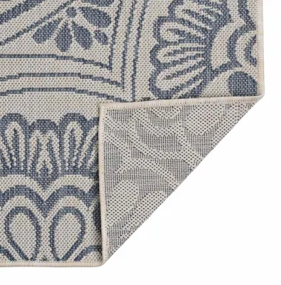 Produktbild von vidaXL Outdoor-Teppich Flachgewebe 80x250 cm Blaues Muster
