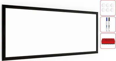 Immagine prodotto di Lavagna Magnetica Cancellabile a Secco Bianca con Cornice Nero in Legno 30x70 cm
