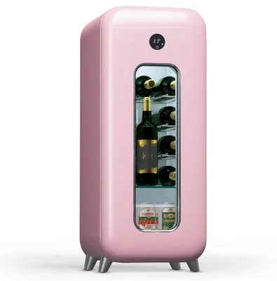 Image de Klarstein Cave à vin sur pied 1 zone, Petit réfrigérateur à boissons, Petite cave à vin avec porte vitrée, Réfrigérateur à boissons intérieur/extérieur, cave à vin, 15 bouteilles
