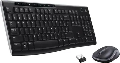 Obrázek produktu pro Logitech MK270, Plná velikost (100 %), Bezdrátový, RF bezdrátový, QWERTY, Černá, Obsahuje myš
