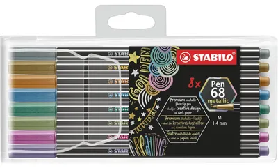 Produktbild von STABILO Premium Metallic-Filzstift -  Pen 68 metallic - 8er Pack - 8 verschiedene Metal…