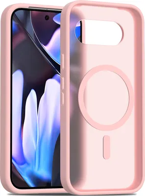 Produktbild von Magnetisch Hülle für Google Pixel 9A, Kompatibel mit MagSafe, Transluzente Matt Rückseite Stoßfeste Handyhülle Pink