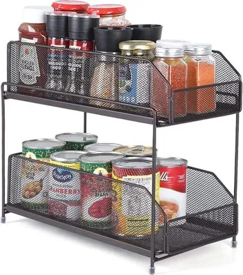 Produktbild von Küchenregal mit 2 Schubladen, braun, Organizer