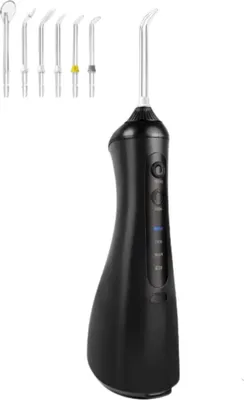 Image de Happiq Waterflosser Zyrell - Douche buccale sans fil avec 6 jets - 3 modes de nettoyage - Buse de nettoyage dentaire rechargeable pour les dents et les gencives