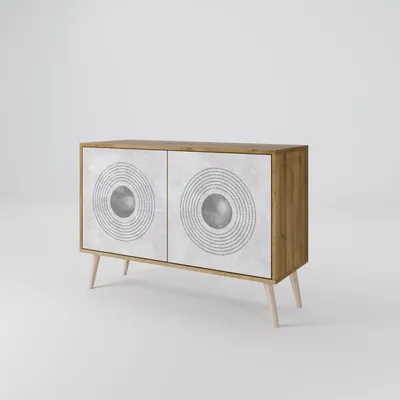Produktbild von Spacerebels Kommode mit 2 Türen - Sideboard Komodenschrank - Highboard - Kleiderschrank Möbel - Wohnzimmer Schlafzimmer - 57,5×111×42 (HxBxT)