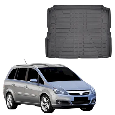 Produktbild von SCOUTT | Kofferraumwanne Laderaumwanne Kompatibel mit Opel Zafira B 2005-2011, mit Hoher Rand, Kofferraum-Schutzmatte, Geriffelt, Aufrollbar, Schwarz