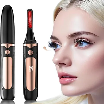 Produktbild von Beheizbare Wimpernzange, 4 Temperaturen 55–85°C Wimpernzangen, USB-C, schnelles Aufheizen, Anti-Verbrühungs-Kamm – für langanhaltenden Schwung