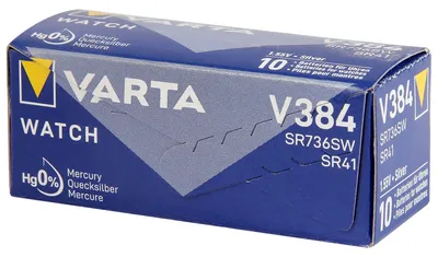 Obrázok produktu pre Varta SR41 SW/V384 1BL, Batéria na jedno použitie, SR41, Strieborný oxid (S), 1,55 V, 1 kusov, 38 mAh