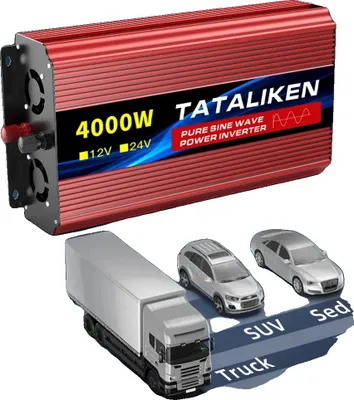 Obrázek produktu pro Čistý sinusový měnič, vysoká účinnost, kompaktní design, 12 V, 4000 W, 220 V