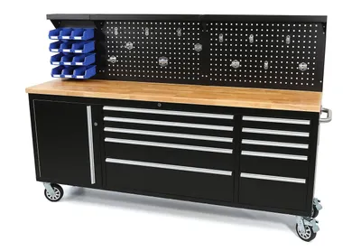 Produktbild von HBM Werkzeugwagen mit Rückwand 215 cm, schwarz