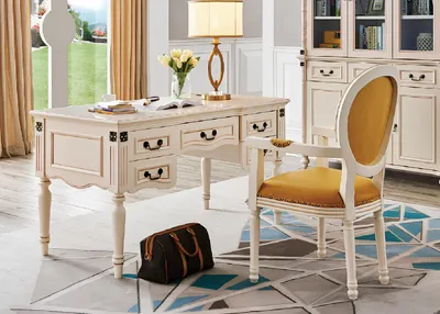 Produktbild von Schreibtisch Sessel Office Klassische Büro Möbel Einrichtung Tisch 2tlg. Set