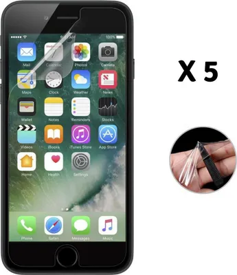 Obrázek produktu pro Ochranná fólie pro iPhone 7 PLUS [5 kusů] Flexibilní průhledná plastová ochranná fólie Phonillico®