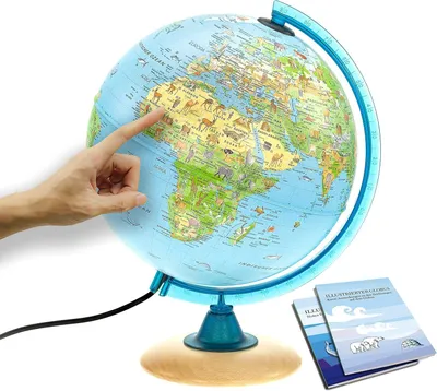 Produktbild von Interkart Globus Kinder-Leuchtglobus 25 cm mit Tieren, Bauwerken & LED, Deutsch