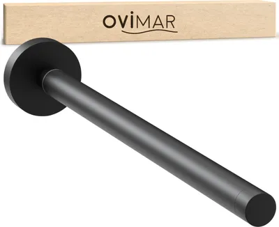 Produktbild von ovimar Handtuchstange Teleskop Moffen | Edelstahl | schwarz | zum Bohren | ausziehbar als Handtuchhalter für Handtücher |  Halterung zum Bohren oder Kleben an der Wand im Badezimmer