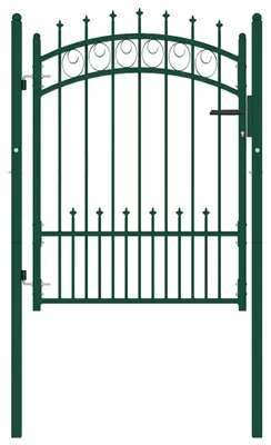 Obrázek produktu pro vidaXL Brána do plotu EMMEN s hroty, ocel, 104 x 109,5 cm, zelená
