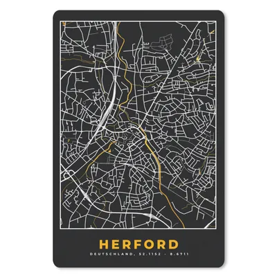 Produktbild von MuchoWow® Mauspad Mousepad Stadtplan - Karte - Herford - Gold - Deutschland - Karte 18x27 cm - Mousepads - Maus Mat - Pad - Mausunterlage