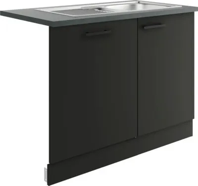 Produktbild von Optifit Spülenschrank inkl Spüle Geschirrspülerblende für vollintegrierte Geschirrspüler Madrid420 BxTxH 110 x 60 x 84,8
