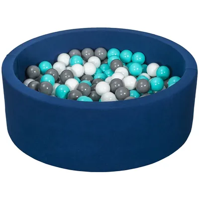 Produktbild von Bällebad Spielplatz + 300 Bälle marineblau weiß, grau, türkis