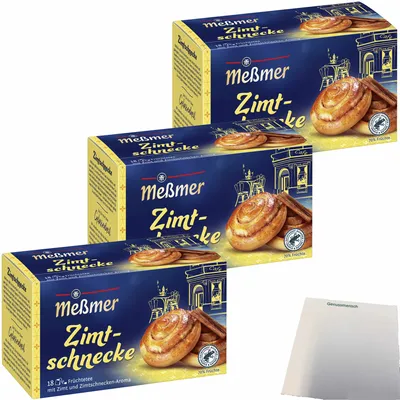 Produktbild von Meßmer Kuchen Tee Zimtschnecke 3er Pack (3x18 x3g Packung) + usy Block