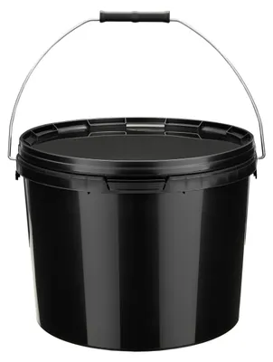 Image de Garronda Seau avec couvercle 10 L pour le stockage de produits alimentaires et chimiques 1 pièce Noir GD-0104