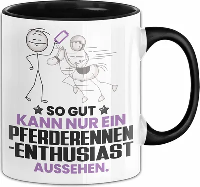 Produktbild von Pferderennen-Enthusiast Geschenk Tasse So Gut Kann Nur Ein Pferderennen-Enthusiast Aussehen Geschenkidee Kaffee-Becher (Schwarz)