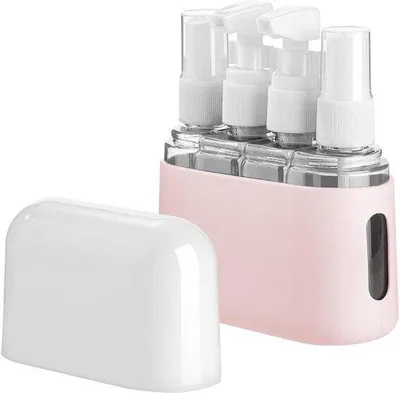 Produktbild von Reisflessen-Set für Toilettenartikel - 50 ML Sprühflaschen - mit Aufbewahrungsbox - ideal für Reisen