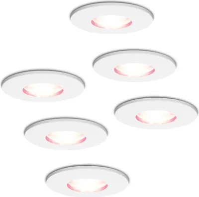 Image de HOFTRONIC - Spot encastrable connecté 5,5W RGBWW GU10 IP44 Blanc 6x Barcelona