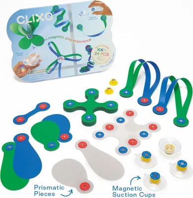 Image de Clixo jeu de construction magnétique - Art du verre (24 pièces)