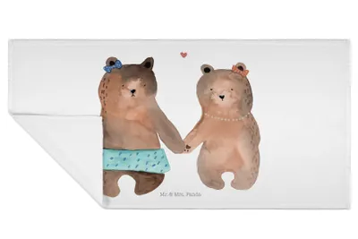 Produktbild von Mr. & Mrs. Panda Flauschtuch Bär Freundin - Weiß - Geschenk, Handtuch 50x100, kleines, Teddy, gesichtstuch, frottierhandtuch