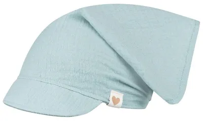 Produktbild von Kopftuch Mütze Schirmmütze Mädchen Sommer Baumwolle Musselin, Mintgrün, Gr. 50/52