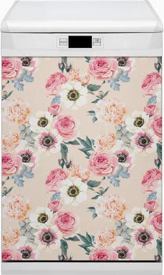 Produktbild von Dekorative Magnetmatte Küche Geschirrspüle 45x80 cm  Magnet für Spülmaschine  - Pastellblumen