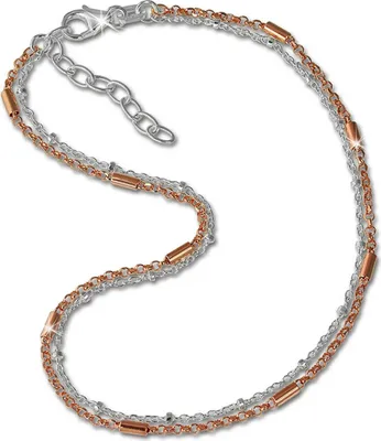 Productafbeelding van SilberDream 23-26 cm voetketting voor dames, roséverguld, met staven, van echt zilver, model D2SDF0253T