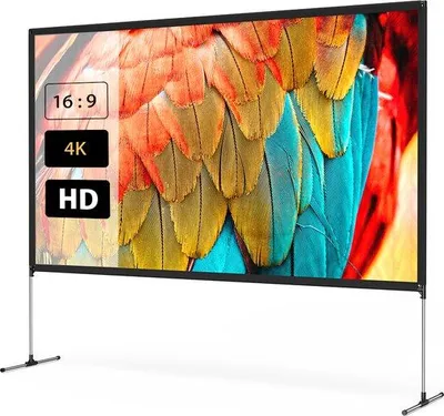 Produktbild von 120-Zoll-Projector-Leinwand mit robustem Stand, 4K-Auflösung, 16:9, falten und kratzenfrei, einfache Installation, Outdoor-Filmenleinwand