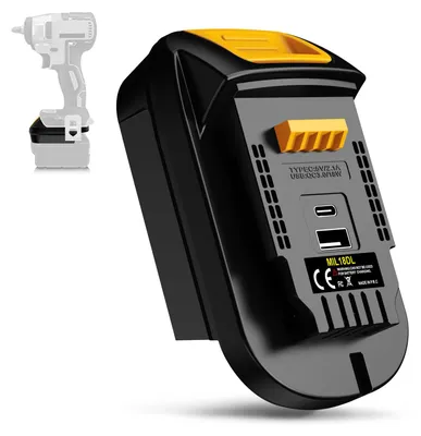 M18-Adapter für Milwaukee auf Dewalt 20V, mit USB & Type-C