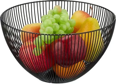 Productafbeelding van Famanu fruitschaal, metaal, rond, 14 x 25 cm - modern design