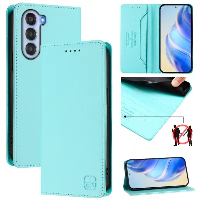 Produktbild von Lederhülle für ZTE Nubia S Hülle Flip Brieftasche Kartenfächern Ständer Schutzhülle Türkis