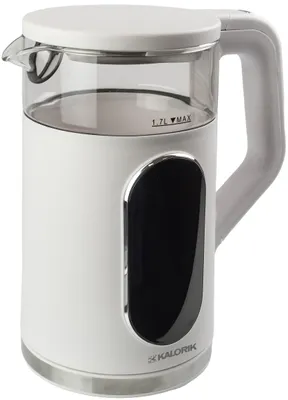 Produktbild von Wasserkocher, Temperaturregelung, weiß, digital, 40–100 °C, 1,7 l, 2200 W