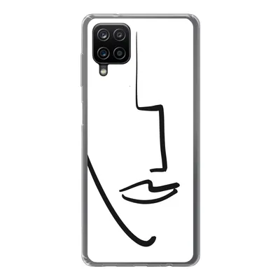 Produktbild von MuchoWow® Handyhülle Schutzhülle Hülle für Samsung Galaxy A12 Gesicht - Frau - Minimalismus Silikon Softcase Handy Hülle - Bild