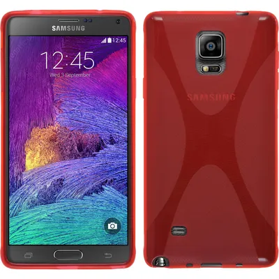 Produktbild von PhoneNatic Case kompatibel mit Samsung Galaxy Note 4 - rot Silikon Hülle X-Style + 2 Schutzfolien