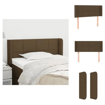 Produktbild von vidaXL Kopfteil mit Ohren Dunkelbraun 103x16x78/88 cm Stoff -  Kopf- & Fußenden