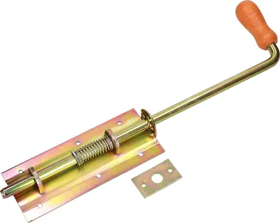 Immagine prodotto di KOTARBAU® Bullone a molla 380/13 mm giallo per cancelli, garage e cancelli con maniglia in legno