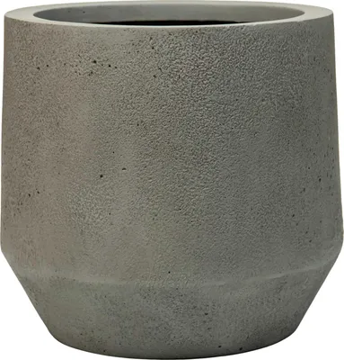 Produktbild von VIVANNO Blumentopf Fiberglas NEXORA Rund, Vesuvgrau Beton-Design - 31x28 cm