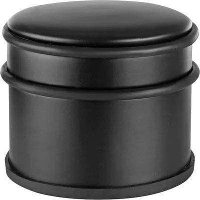 Produktbild von Türstopper mattschwarz, 12 kg, massiv,  mit Gummiring – eleganter, schwerer Türstopper im modernen Design