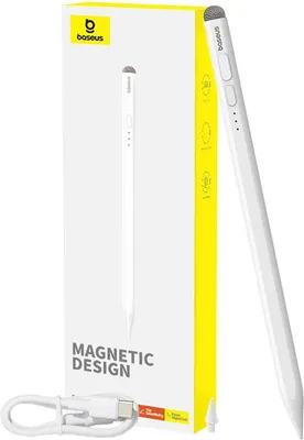 Obrázek produktu pro Baseus Smooth Writing 2 stylus s aktivním hrotem pro iPad s kabelem USB-C a vyměnitelným hrotem - bílý