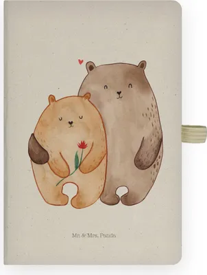 Produktbild von Mr. & Mrs. Panda skizzenbuch a4 Bären Liebe - Transparent - Geschenk, Freundin, notizbuch, Journal, Jahrestag, Kuscheln, Blume, Tagebuch, Umarmung, Kladde, DIN, Verknallt