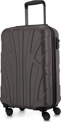 A studio shot of a suitcase on a white background.