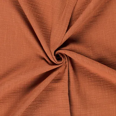 Musselin Slub Double Gauze Stoff ab 1x1,3m Meterware terracotta