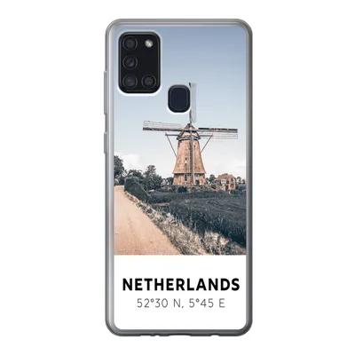 Produktbild von MuchoWow® Handyhülle Schutzhülle Hülle für Samsung Galaxy A21s Niederlande - Mühle - Wiese Silikon Softcase Handy Hülle - Hartschale