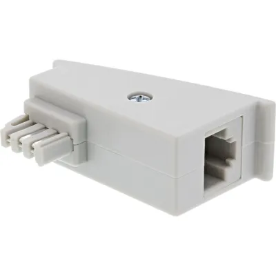 Produktbild von InLine TAE-F Adapter, TAE-F Stecker auf RJ45 Buchse, 8P2C für Fritzbox, grau, TAE-F, RJ-45, Grau