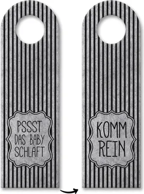 Produktbild von 3x Das Baby schläft oder Komm rein Türhänger Türanhänger Türschild